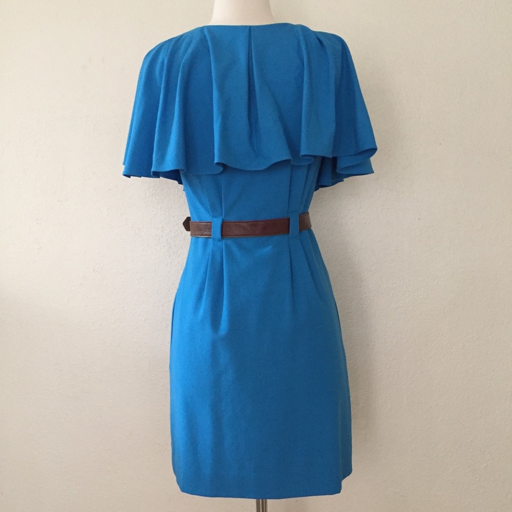 Black Halo Blue Ruffle Dress - Picture 3 of 8
